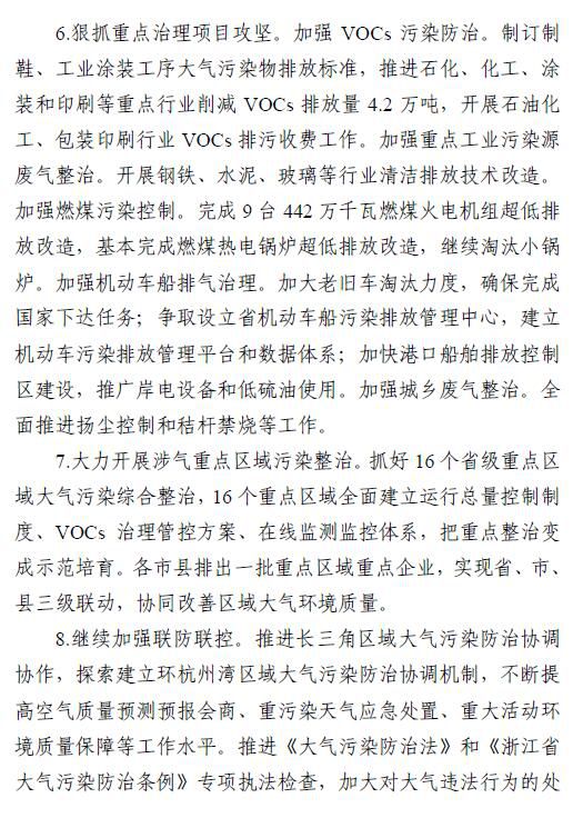 2017年浙江省環(huán)保工作要點 加強VOCs污染防治